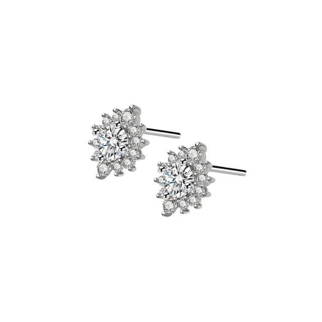 【Porabella】925純銀綻放鋯石耳環 earrings