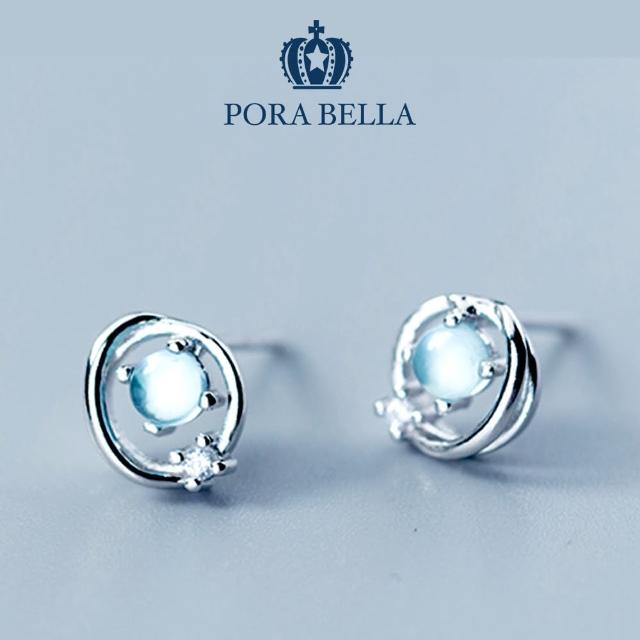 【Porabella】925純銀海洋合成藍寶石耳環 earrings