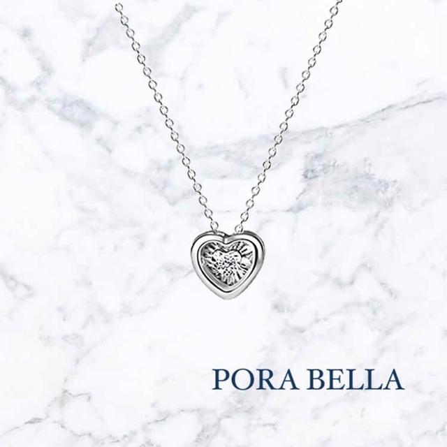 【Porabella】925純銀愛心鋯石項鍊Necklace