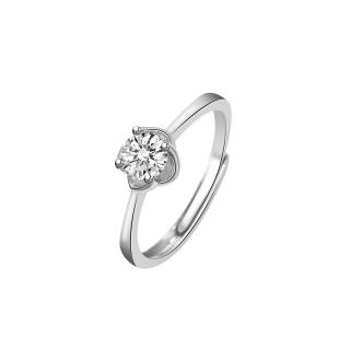 【Porabella】925銀鋯石戒指 唯一主角 永恆 絢爛 可調式開口純銀戒指 鑽石戒指 Rings