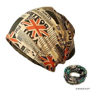 【ENANSHOP 惡南宅急店】英國國旗毛帽 可當圍脖 兩用設計 頭巾帽 韓國流行 毛帽-0095G