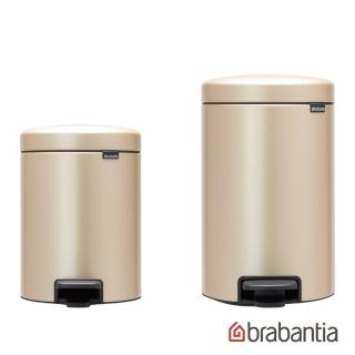 【Brabantia】NEWICON環保垃圾桶-5L＋12L香檳金(momo獨家新色)
