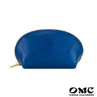 【OMC‧植鞣革】貝殼造型鑰匙包零錢包95015-天藍