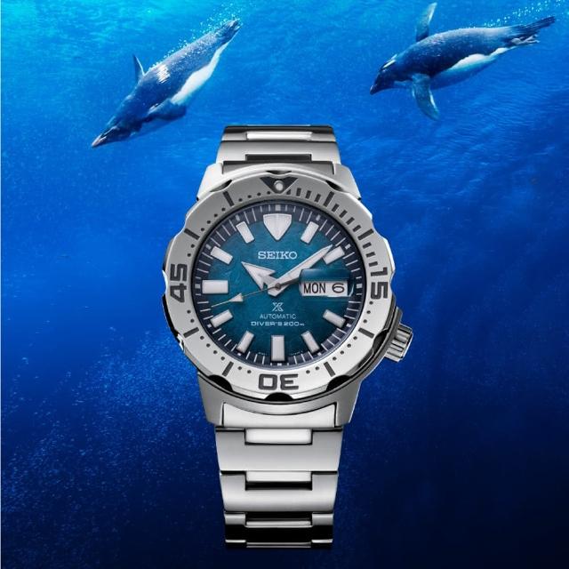 【SEIKO 精工】Prospex 南極企鵝遨遊潛水機械錶-藍/42.4mm(SRPH75K1/4R36-11C0G)