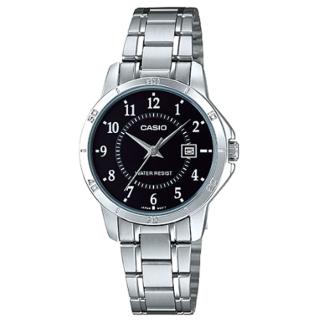 【CASIO 卡西歐】都會簡約時尚素雅淑女腕錶/黑面(LTP-V004D-1B)