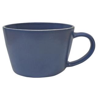 【CreativeTops】素雅寬口馬克杯 藍300ml(水杯 茶杯 咖啡杯)