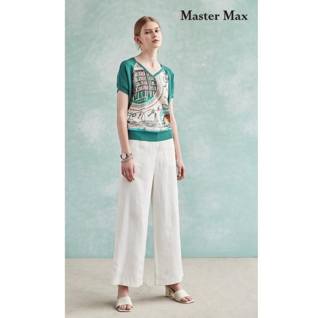 【Master Max】拼接異材質針織上衣(8118021)