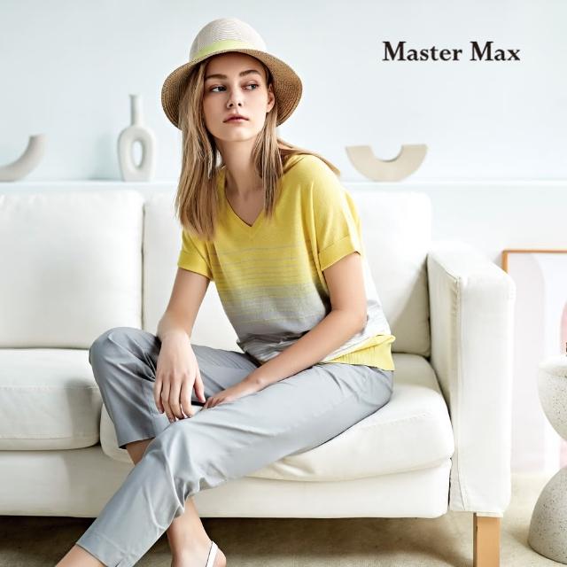 【Master Max】雙色拼接條紋針織上衣(8118015)
