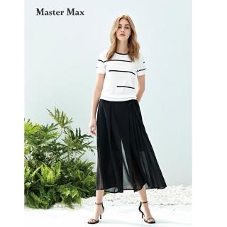 【Master Max】側邊百褶造型雪紡寬褲(8113040)