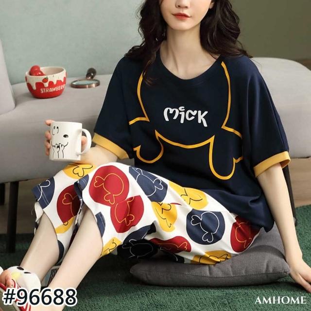 【Amhome】夏季寬鬆少女睡衣家居休閒2件式套裝#111720現貨+預購(3色)