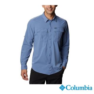 【Columbia 哥倫比亞 官方旗艦】男款-UPF40快排長袖襯衫-墨藍(UAE07620IB / 2022年春夏品)