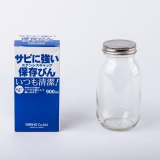 【日本星硝】不鏽鋼蓋密封玻璃罐 900ml