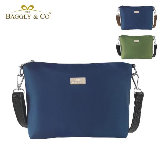 【BAGGLY&CO】輕量防潑水尼龍單層側背包(質感輕盈 簡單大方)