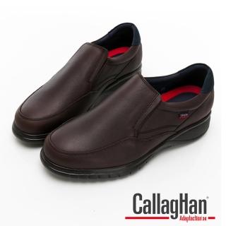 【GEORGE 喬治皮鞋】CallagHan 西班牙進口-真皮素面厚底休閒氣墊鞋 -咖 138012KR-20