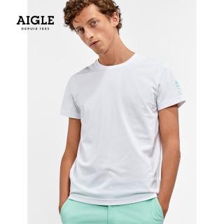 【AIGLE】男 抗UV抗菌短袖T恤(AG-1P124A130 白色)