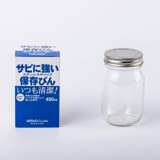 【日本星硝】不鏽鋼蓋密封玻璃罐 450ml