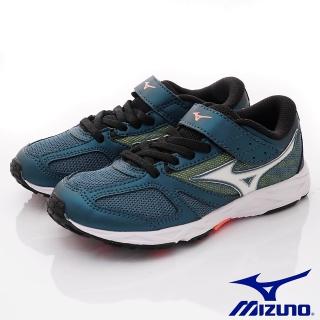 【MIZUNO 美津濃】競速運動童鞋(K1GC194012藍綠-18-23cm)
