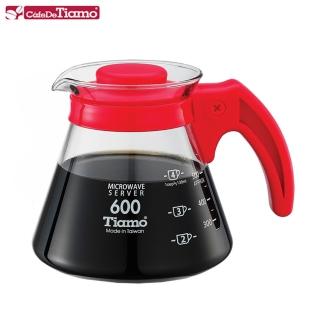 【Tiamo】塑膠把手款耐熱玻璃壺600cc-紅色(HG2295R)