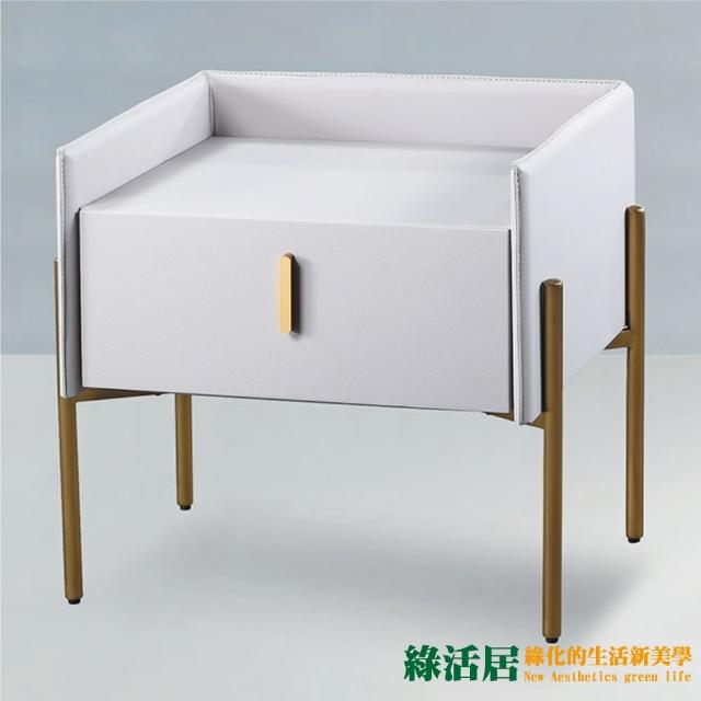 【綠活居】帕尼庫   現代風1.6尺單抽皮革床頭櫃(二色可選)