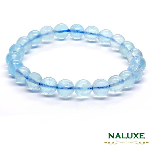 【Naluxe】高冰透海水藍寶石開運手鍊(3月誕生石、安定情緒、撫慰心靈)