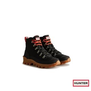 【HUNTER】女鞋-Commando帆布綁帶靴(黑色)
