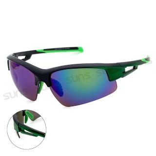 【SUNS】運動太陽眼鏡 耀眼綠 防滑/透氣頂規墨鏡 S2181 抗UV400(採用PC防爆鏡片/安全防護/防撞擊)