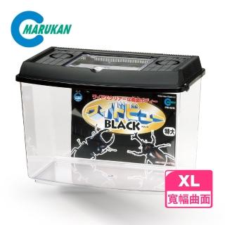 【Marukan】寬幅視窗飼育盒 Black Extra Large(日本品牌 甲蟲 鍬型蟲 昆蟲 小動物)