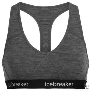 【Icebreaker】女 Sprite 運動內衣-BF150-砂岩灰/黑(美麗諾羊毛/登山/運動)