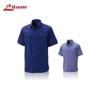 【Litume】R153 男款抗UV短袖休閒輕薄素色襯衫(輕薄抗UV抗紫外線吸濕排汗防曬透氣口袋襯衫)