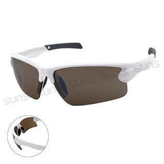 【SUNS】運動太陽眼鏡 經典白 防滑/防爆頂規墨鏡 S510 抗UV400(採用PC防爆鏡片/安全防護/防撞擊)