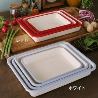 【FUJIHORO 富士琺瑯】琺瑯調理烤盤-M-水藍色(備料、烘焙、烹煮均適用)