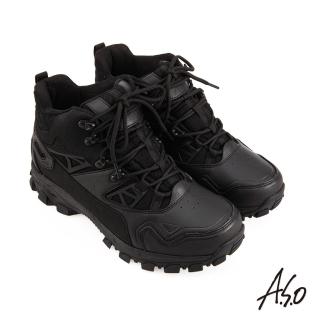 【A.S.O 阿瘦集團】平安氣墊防水戶外休閒短靴(黑)