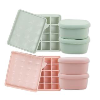 【韓國 SiliPot babyjoy】冰分樂多功能食物製冰盒2入+180ml冰溫嚐鮮盒2入(寶貝副食品冷凍保存)
