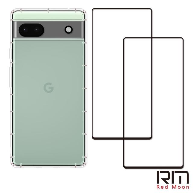 【RedMoon】Google Pixel 6a 手機殼貼3件組 鏡頭全包式空壓殼-9H玻璃保貼2入