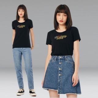 【Lee 官方旗艦】女裝 短袖T恤 / 多彩框邊 氣質黑 標準版型 / X-LINE 系列(LL220026K11)