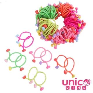 【UNICO】韓國兒童亮系糖果色100條綁髮髮圈-愛心(髮飾/配件/聖誕)