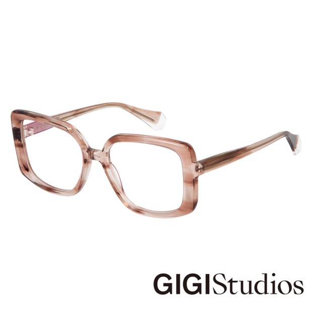 【GIGI Studios】復古時髦超大方框光學眼鏡(琥珀咖 - SIRA-6659/6)