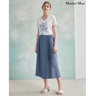 【Master Max】V領海軍風圖騰燙鑽上衣(8117068)