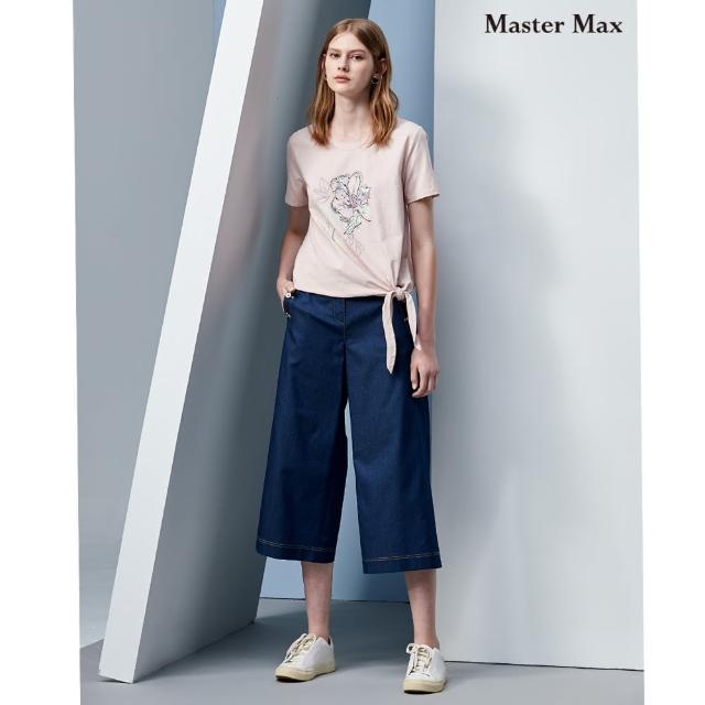 【Master Max】下擺綁帶設計花朵短袖上衣(8117101)