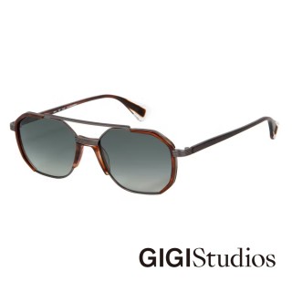 【GIGI Studios】歐美風飛行員方形偏光太陽眼鏡(玳瑁色 - GRANT-6670/2)
