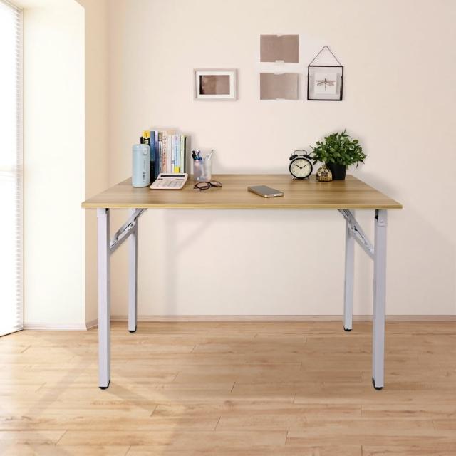 【AOTTO】免組裝寬大折疊木紋書桌-100公分(懶人桌 邊桌 工作桌 電腦桌)