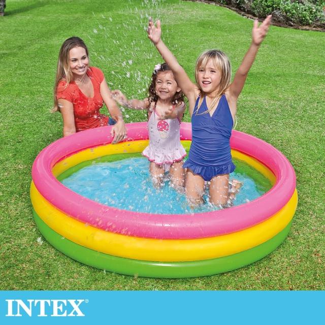 【INTEX】圓型三環游泳池147x33cm 275L 適用2歲+(57422NP)