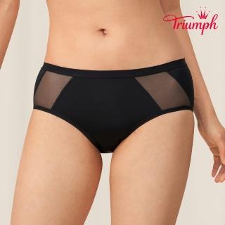 【Triumph 黛安芬】自在零著感系列基本款 中腰平口內褲 M-EL(時尚黑)