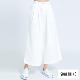 【SOMETHING】女裝 NEO FIT舒適寬鬆直筒褲(米白色)
