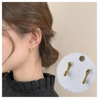 【HaNA 梨花】日本雜誌極簡感．金色上下水滴耳環