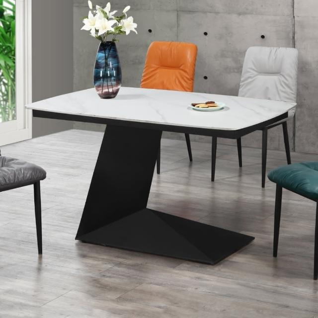 【MUNA 家居】卡內基岩板L型餐桌/不含椅(餐桌 桌子)