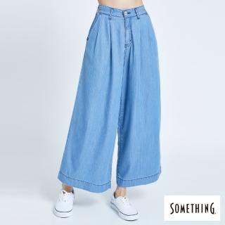 【SOMETHING】女裝 NEO FIT舒適寬鬆直筒褲(中古藍)