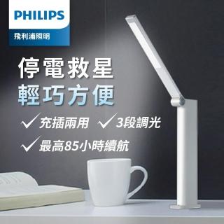 【Philips 飛利浦】酷珀 充電可攜式LED檯燈(TD02)