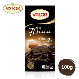 【Valor】70%焦糖海鹽黑巧克力片100g/片