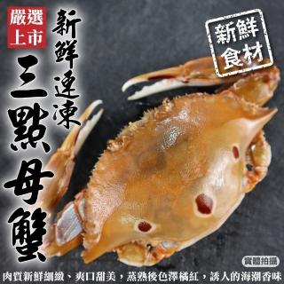 【三頓飯】活凍野生三點母蟹(共12隻_3隻/500g/包)